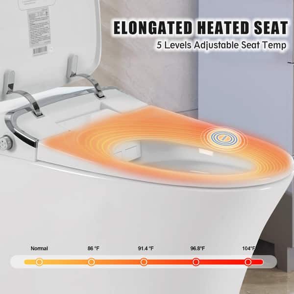 Virubi Heated Seat Smart Toilet with Remote Control and Warm Dryer