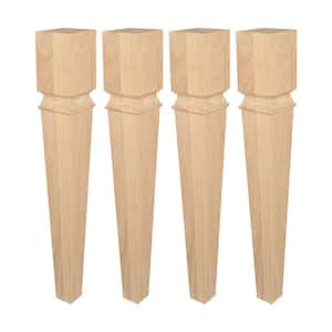 35-1/2 in. x 5 in. Unfinished North American Solid Maple Kitchen Island Leg (Pack of 4)