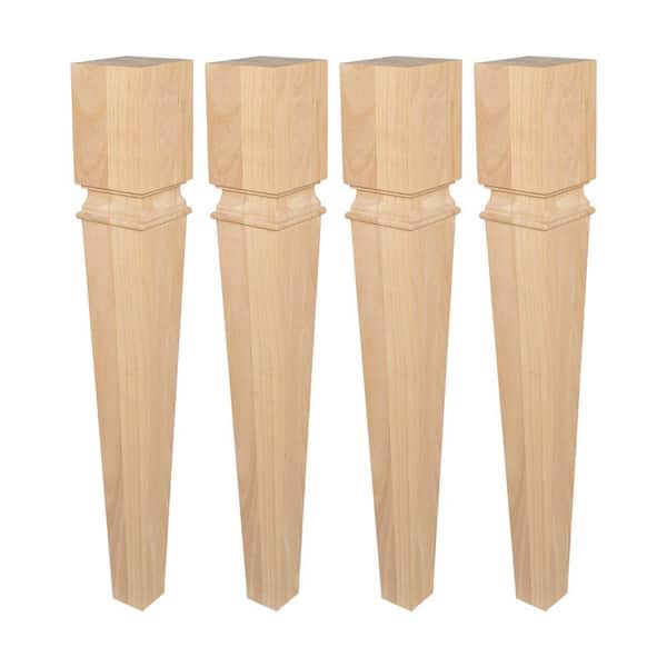 35-1/2 in. x 5 in. Unfinished North American Solid Maple Kitchen Island Leg (Pack of 4)