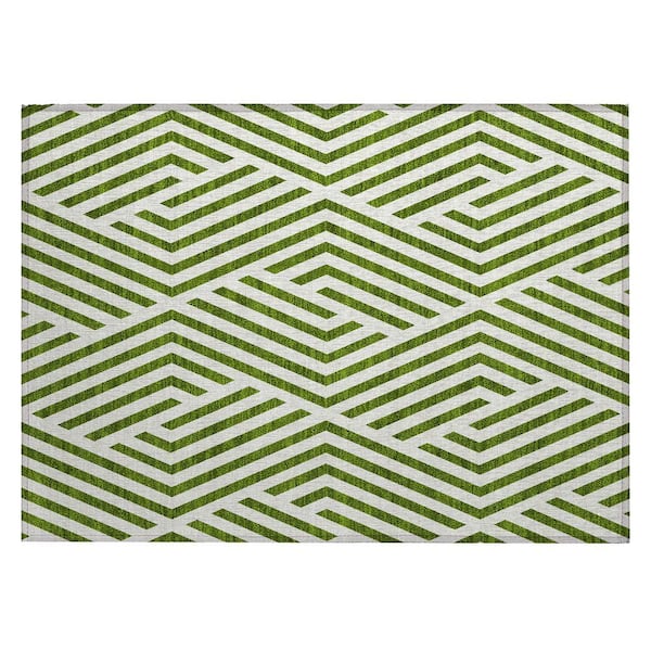 Chantille ACN550 Olive 1 ft. 8 in. x 2 ft. 6 in. Machine Washable Indoor/Outdoor Geometric Area Rug