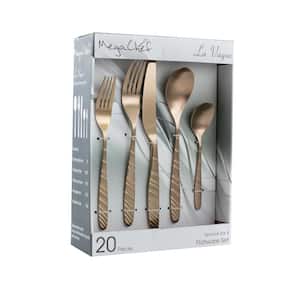 Towond 8-Piece Rose Gold-2 Sets-8Pcs Silverware Flatware Cutlery Set 