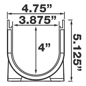 Storm Drain Deep Series 5 in. W x 5.25 in. D x 39.4 in. L Channel Drain Kit with Gray Grate (6-Pack)