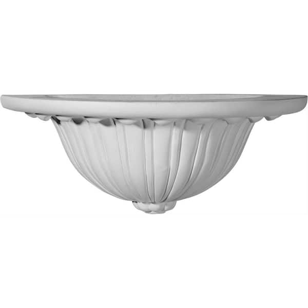 Ekena Millwork 12-1/2 in. x 6-1/4 in. x 4-7/8 in. Primed Polyurethane Ashton Wall Sconce