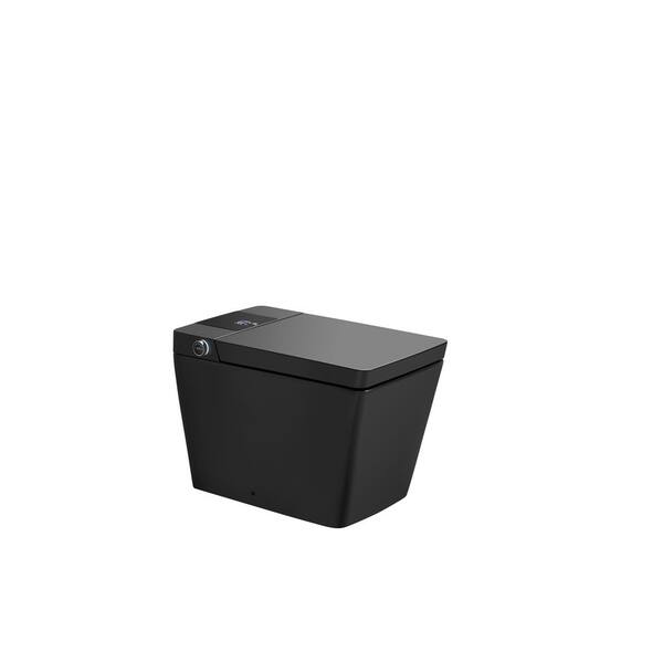 Elongated Bidet Toilet 1.1 GPF in Black with Build-in Tank, Adjustable Sprayer Settings, Heated Seat and Warm Air Dryer