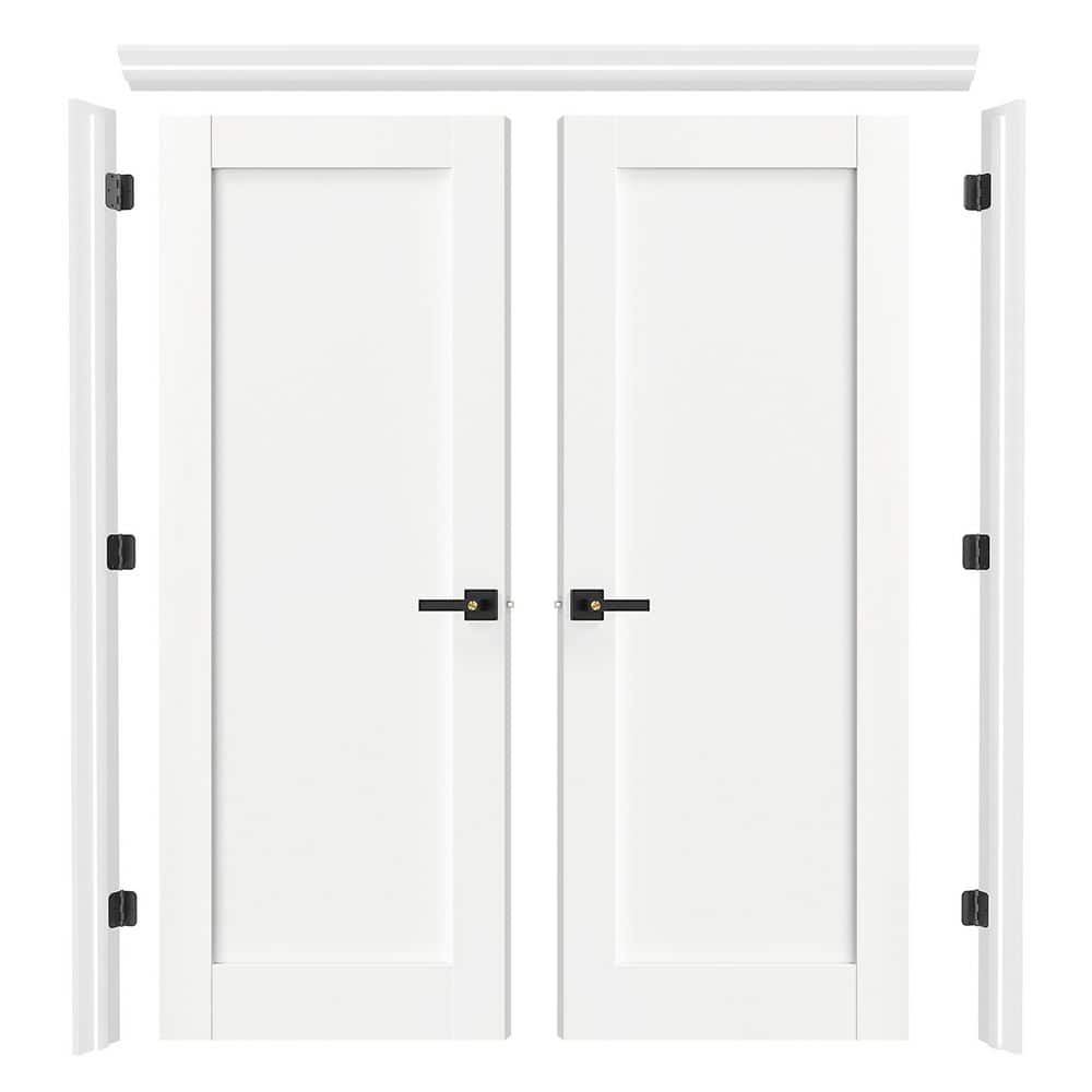 60 x 80 in. White Primed Wood 1-Panel Door with Quick Assemble Door Jambs, Hinges, Privacy Levers and Top Latch price history on PriceWatchPro