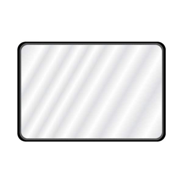 Raven 24 in. W x 36 in. H Rectangular Metal Framed Wall Mounted Bathroom Vanity Mirror in Black