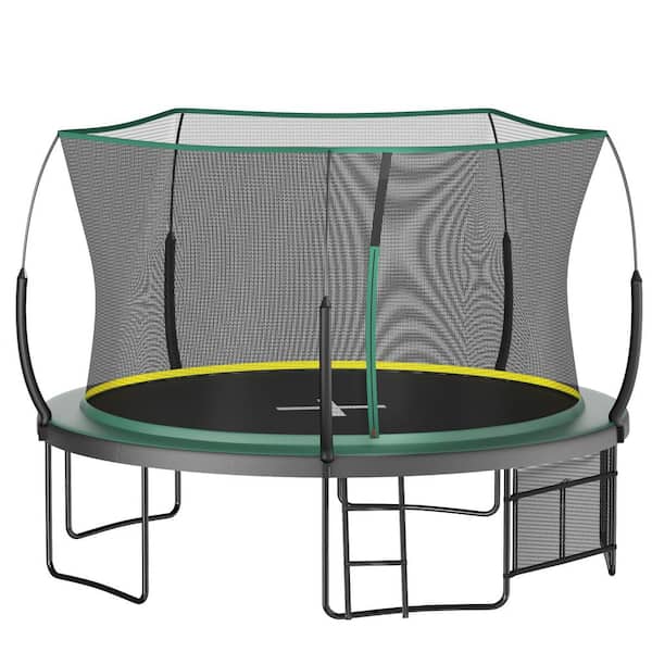 12 ft. Springfree Trampoline-Quiet Bungee System, No Gap Design, UV-Resistant Mat, Rust-Proof Frame, Green