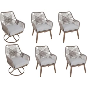Haymont 6-piece Steel Wicker Outdoor Dining Chair Set (6-Pack)