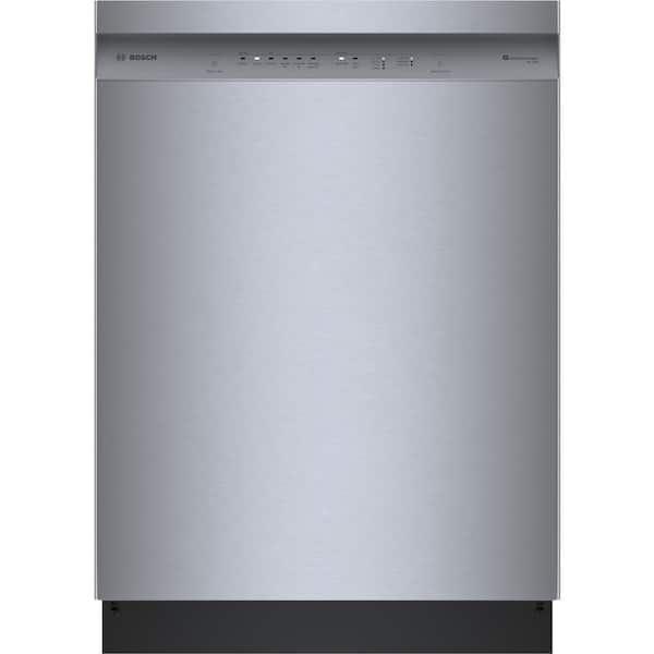 Bosch 100 Series Plus 24 in. Stainless Steel Front Control Tall Tub Dishwasher with Hybrid Stainless Steel Tub, 48 dBA