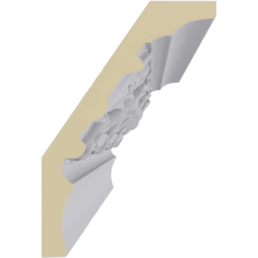 3 1/8"H x 2 1/8"P x 3 3/4"F x 94 1/2"L Floral Crown Moulding