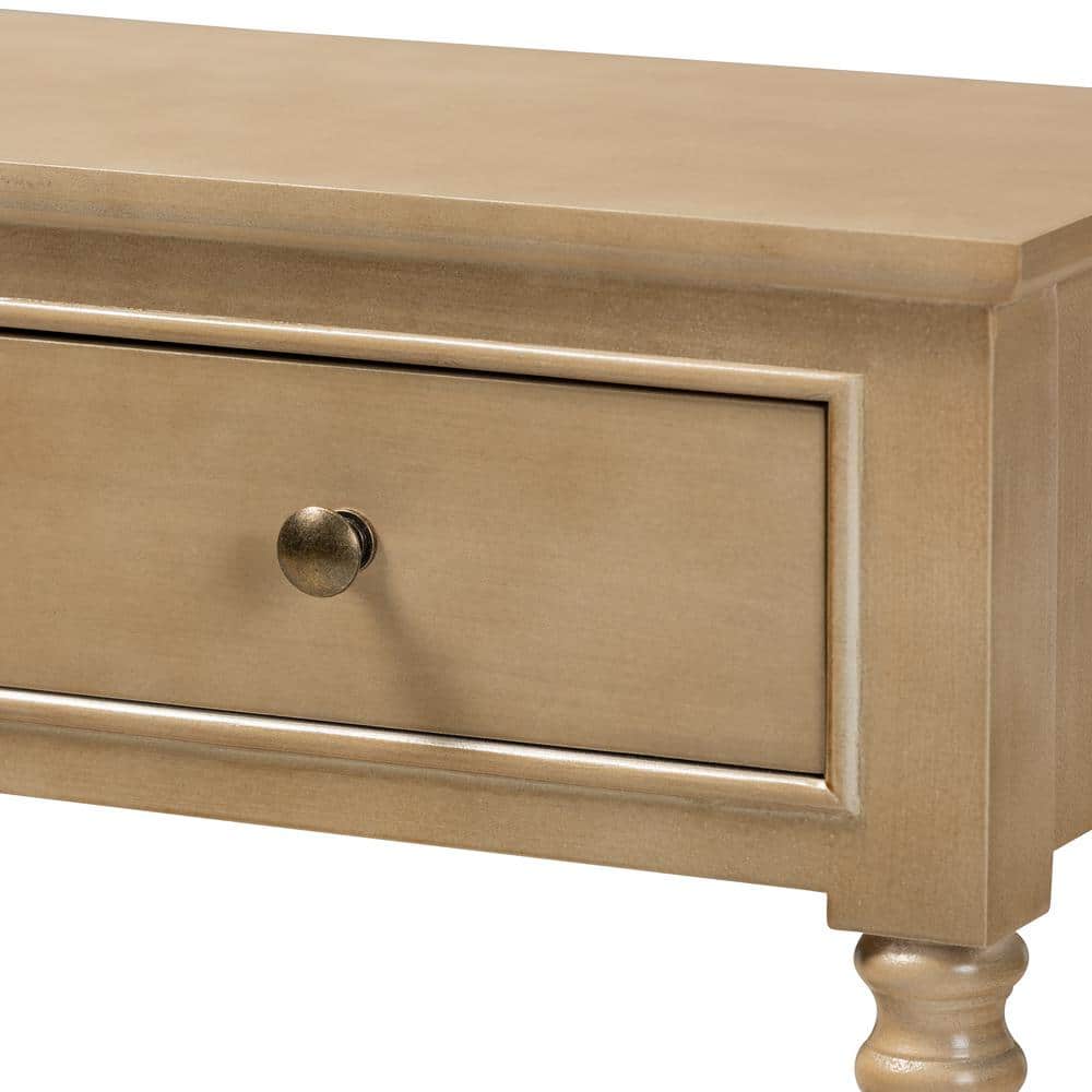 Oak Brown 3-Drawer Wood Entryway Console Table