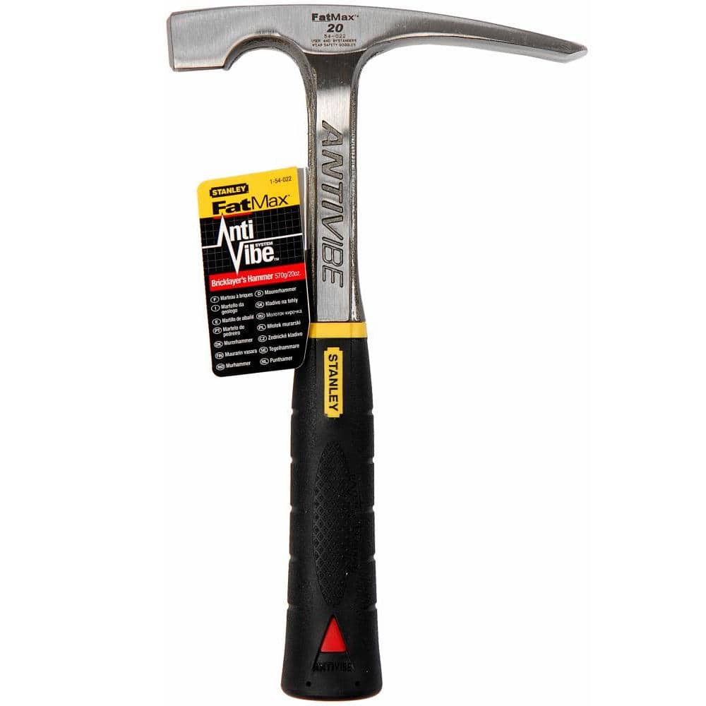 Behandeling bouwer Allergisch Stanley FATMAX 20 oz. 11 in. AntiVibe Brick Hammer with Rubber Grip Handle  54-022 - The Home Depot