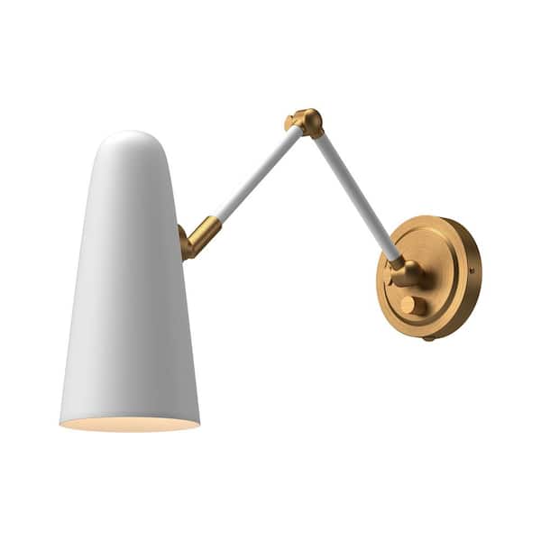 Daniel 24-in 1 Light 60-Watt Aged Gold/White Vanity Light