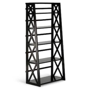 Kitchener Solid Wood 63 in. x 30 in. Hickory Brown Contemporary Ladder Shelf