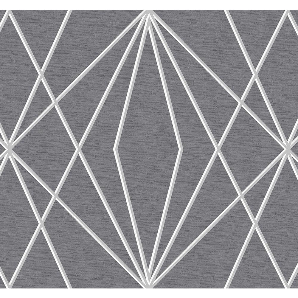 Large Scale Geometric Grey Vinyl Peel and Stick Wallpaper