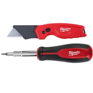 FASTBACK Compact Folding Utility Knife with 11-in-1 Multi-Tip Screwdriver