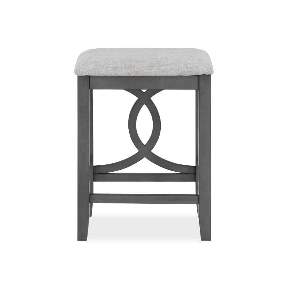 Adjustable Gray Wood and Metal Swivel Counter Stool Set