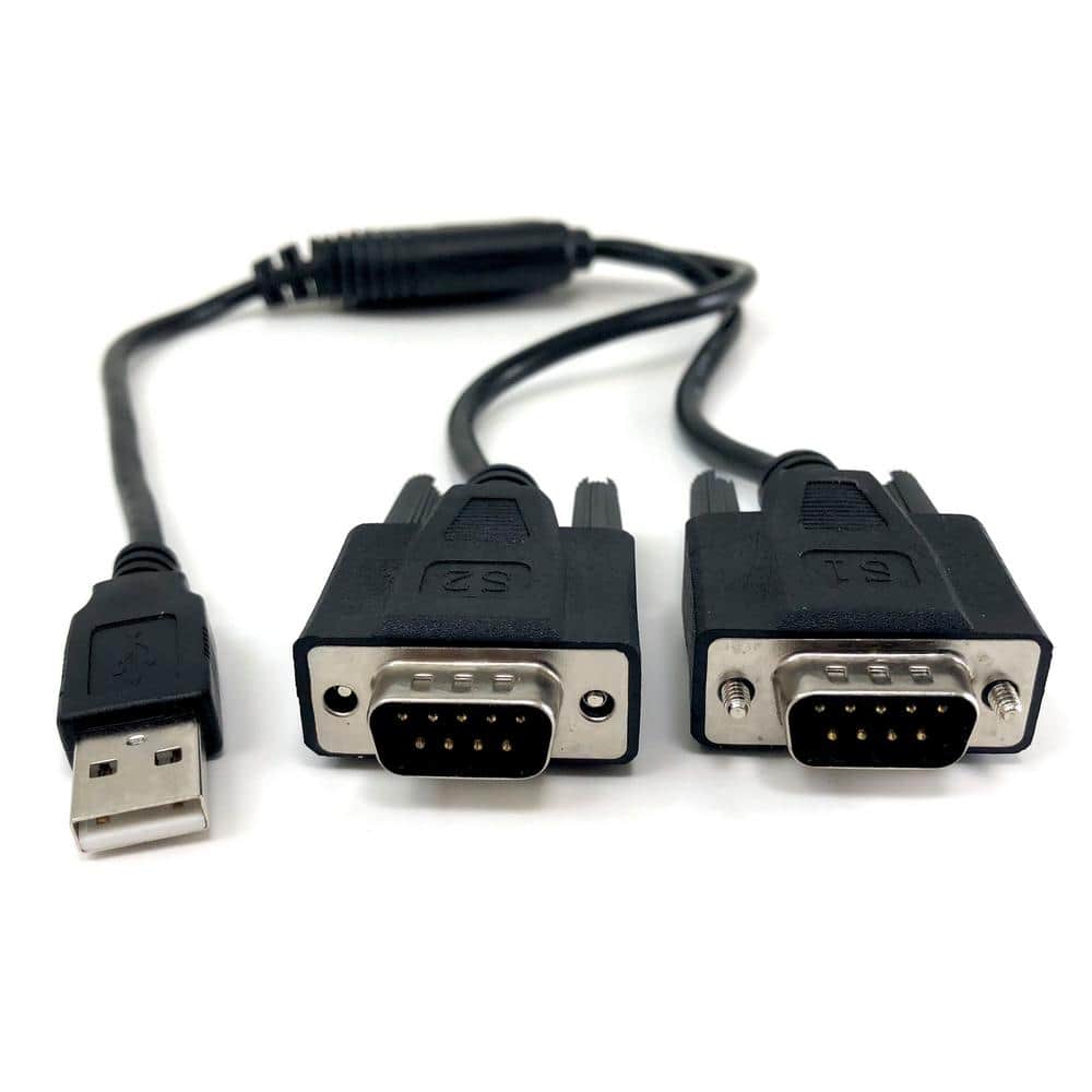 E07-162 Micro Connectors Plug and Play USB to Dual Serial DB9 Adapter Windows 10 / Win 8/ 7/ XP/ Vista / Mac Inc 