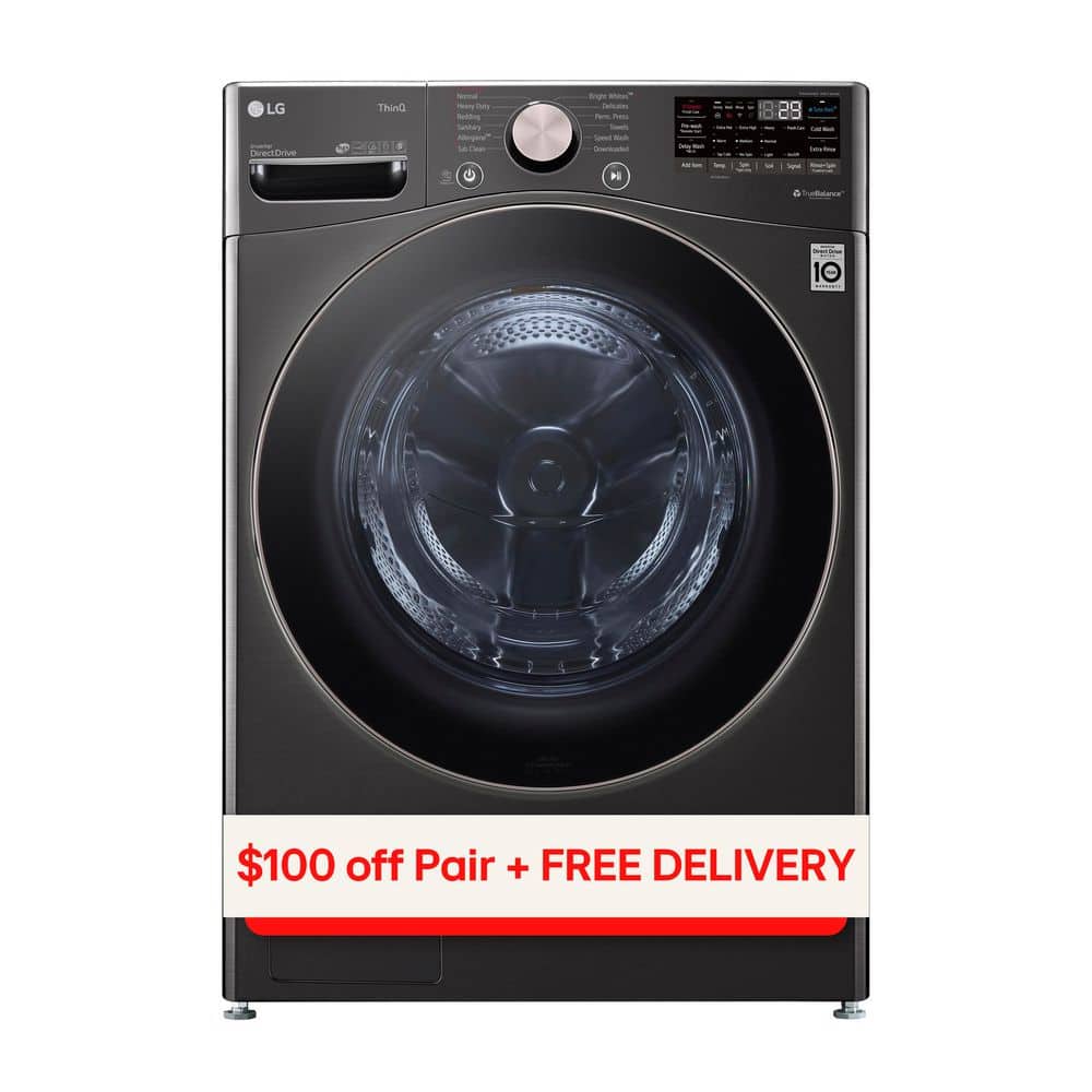 4.5 cu. ft. Black Steel Smart Front Load Washer with Steam