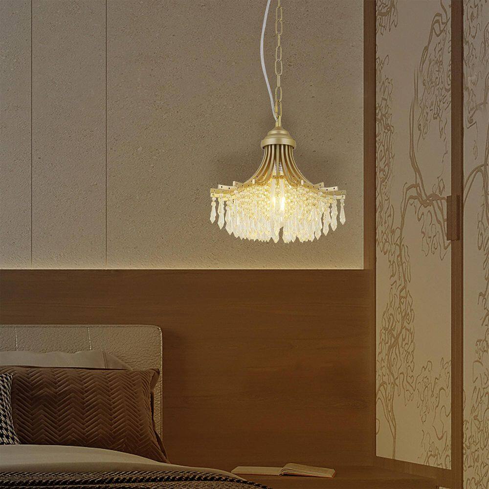 Vintage Series 1-Light Gold Finish Crystal Beaded Pendant Chandelier for Indoor Use (Bulb Not Included) price history on PriceWatchPro