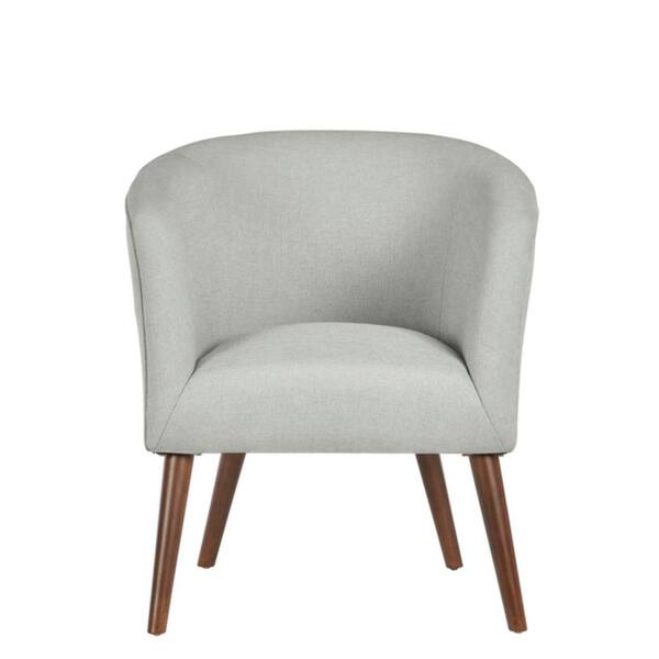 Home Decorators Collection Paxton Sable Brown Wood Accent Chair with Raindrop Blue Upholstery (27.56 in. W x 30.71 in. H)