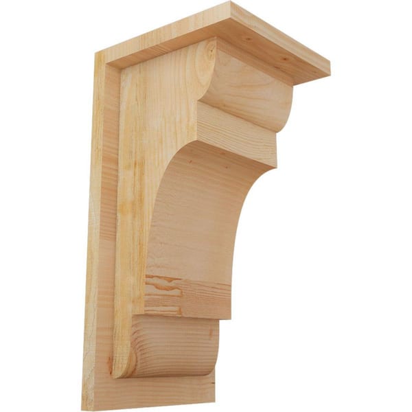 Ekena Millwork 8 in. x 8 in. x 16 in. Douglas Fir New Brighton Rough Sawn Corbel with Backplate