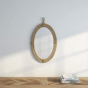 Medium Oval Brown Novelty Mirror (24.75 in. H x 16.5 in. W)