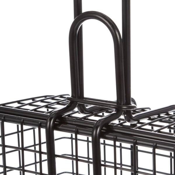 Set of 2 Charcoal Companion Non-Stick Shaker Basket for Grilling with Rosewood Handle 