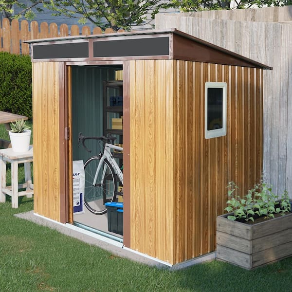 6 ft. W x 5 ft. D Wood Shed with Double Door W540P185307 - The