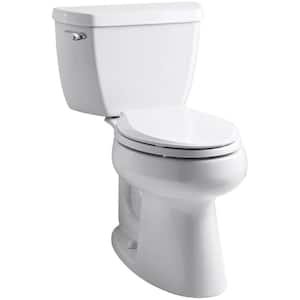 Highline 12 in. Rough In 2-Piece 1.28 GPF Single Flush Elongated Toilet in White Seat Not Included