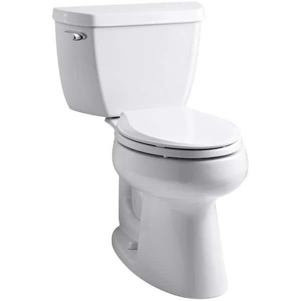 KOHLER Highline 2-Piece 1.28 GPF Single Flush Elongated Toilet in White, Seat Not Included