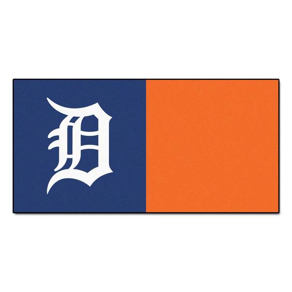 FANMATS Detroit Tigers Blue Residential 18 in. x 18 in. Peel and Stick Carpet Tile (20 Tiles/Case) 45 sq. ft.