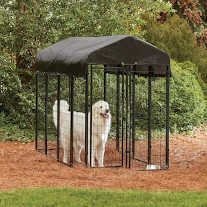 6 ft. H x 4 ft. W x 8 ft. L Welded Wire Black Painted Outdoor Dog Kennel