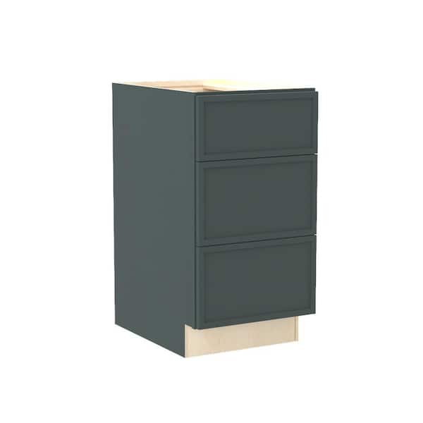 Franklin 18 in. W x 24 in. D x 34.5 in. H Assembled Plywood Drawer Base Kitchen Cabinet in Verdant Green with Soft Close