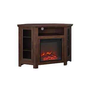 Traditional Brown Fireplace Corner Fireplace Entertainment Center