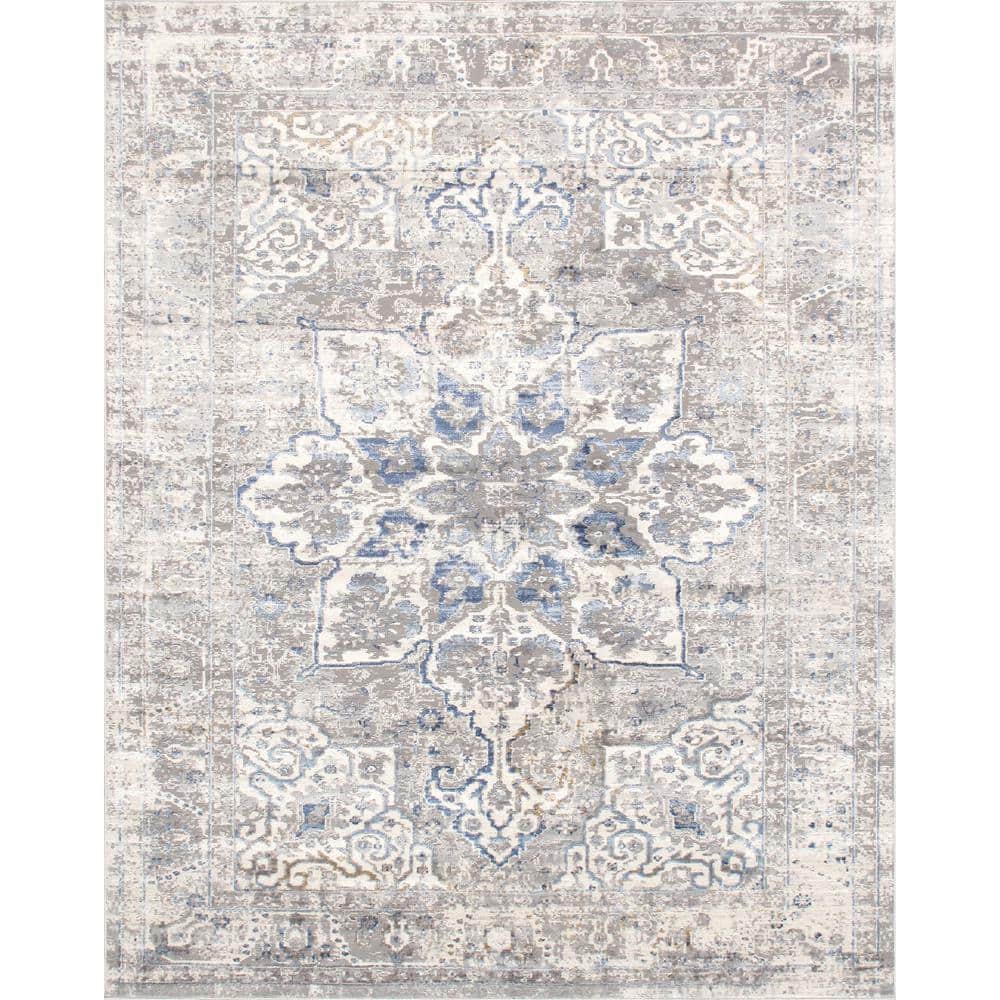 Handmade Gray Synthetic 4'x6' Easy-Care Rectangular Rug