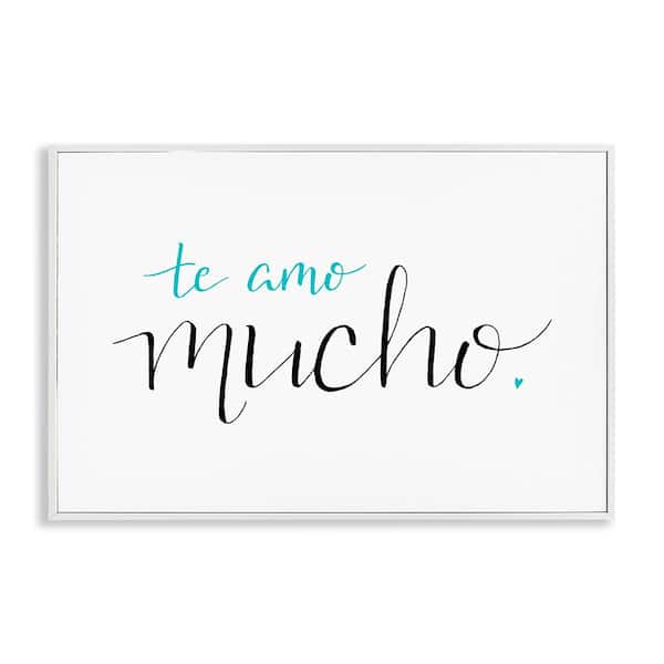 Stupell Industries I Love You Turquoise by SD Graphics Studio White Framed Typography Giclee Art Print 20 in. x 30 in.