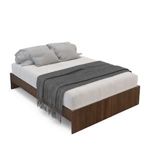 Madison Brown Wood Frame Full Size Platform Bed with Headboard