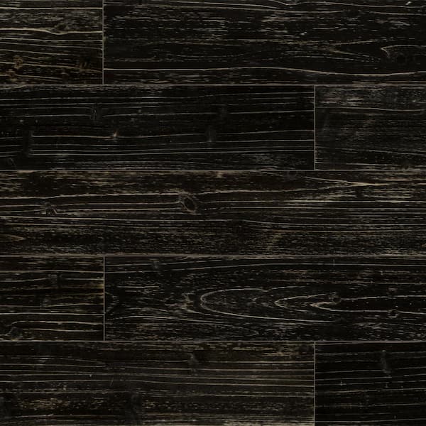 sunwings 1/3 in. x 2/5 ft. x 4 ft. Black Charcoal Solid Barn Wood Wall Planks Decorative Wall Paneling (15.4 sq. ft./Case)