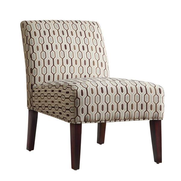 HomeSullivan Havens Fabric Slipper Chair in Mocha Honeycomb