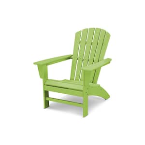Grant Park Traditional Curveback Lime Plastic Outdoor Patio Adirondack Chair