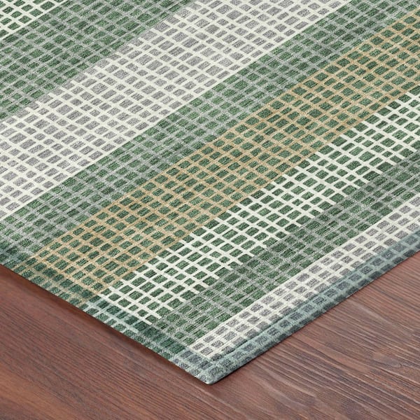Chantille Machine Washable Indoor/Outdoor Abstract ACN2530 Basil 3 ft. x 4 ft. Area Rug