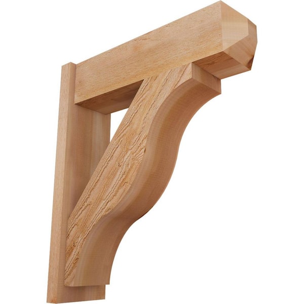 Ekena Millwork 8 in. x 32 in. x 28 in. Fuston Craftsman Rough Sawn Western Red Cedar Outlooker