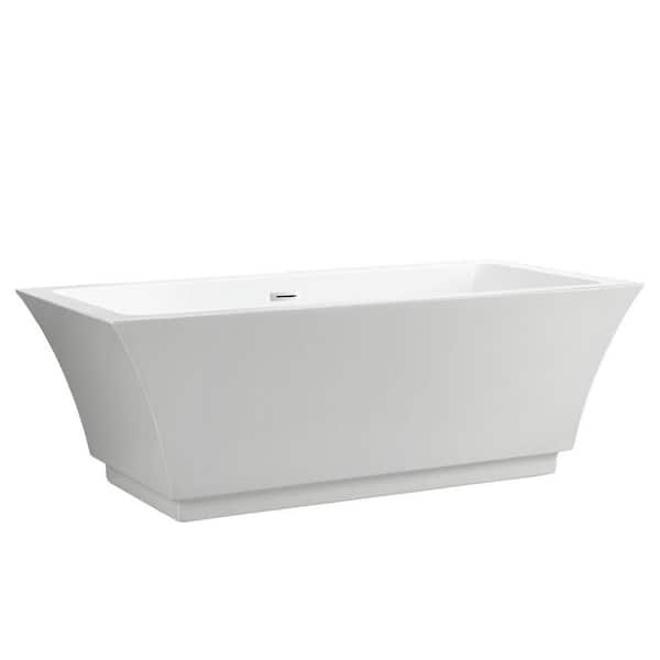 Vanity Art Strasbourg 67 In. Acrylic Flatbottom Freestanding Bathtub In ...