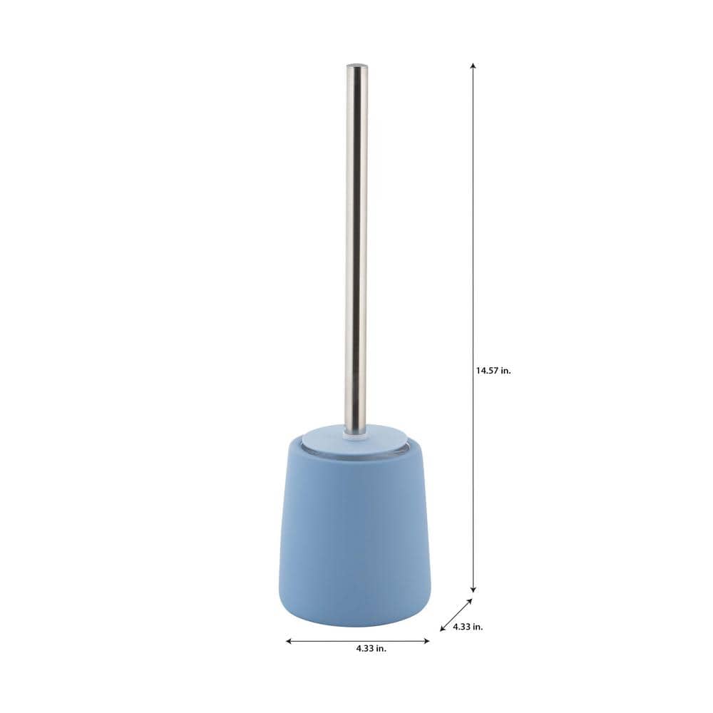 Elle Décor Blue Rubberized Finish Wide Bowl Toilet Brush