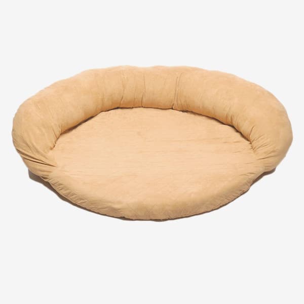 Unbranded Medium Protector Pad with Bolster Pet Bed Carmel-DISCONTINUED