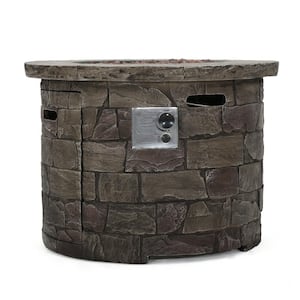 Stillwater 34.5 in. x 24 in. Dark Brown Circular Gas Outdoor Patio Firepit