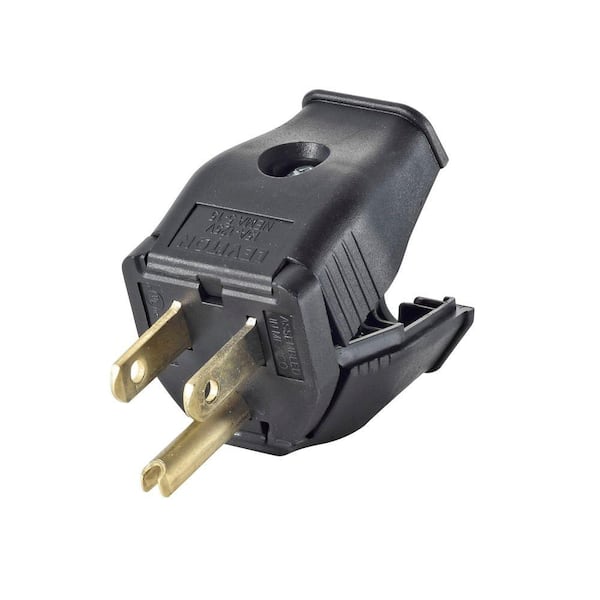 15 Amp 125-Volt Double Pole 3-Wire Grounding Plug, Black 3W101-E