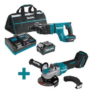 40-Volt max XGT Brushless 1-1/8in. Rotary Hammer Kit, AFT (4.0Ah) w/bonus XGT Brushless 5in. X-LOCK Paddle Angle Grinder