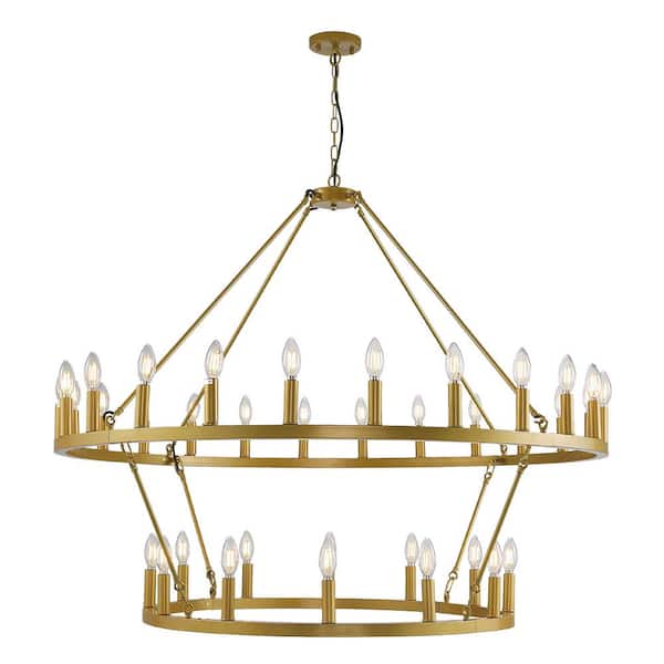 MODERN HABITAT HeritageOrbital 75 in. Gold Modern Chandelier Lighting 36 Lights with Adjustable Chain, Bulbs not included